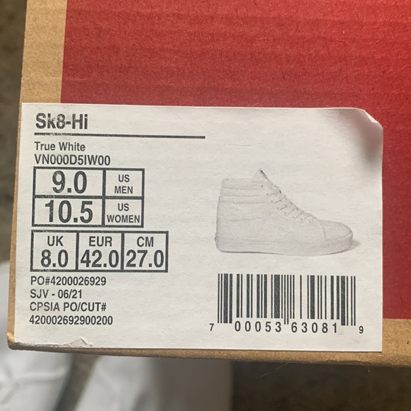 BRAND NEW white vans high tops - Picture 7 of 7